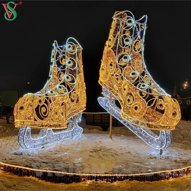 Outdoor Christmas Decoration LED 3D Motif Shoes Sculpture Light