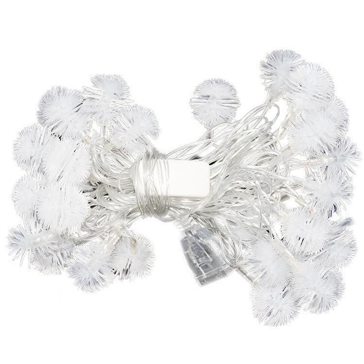 Dandelion Thorn Ball Christmas Ornament Feather Ball Winter Ornament LED Feather Ball Color Light Battery Lamp USB Lamp String