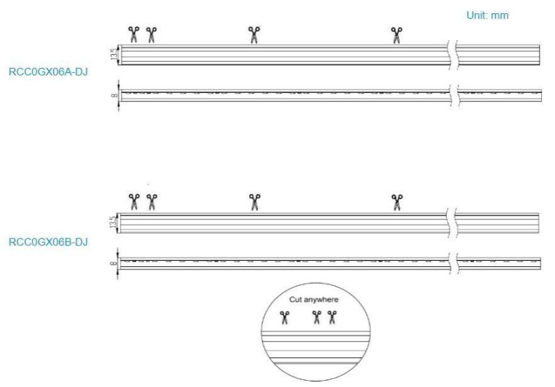 12V 7.2W 6500K Free-Cut Series Neon LED Strip