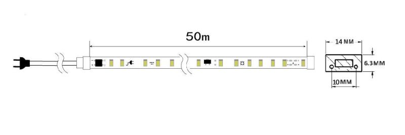 New No Need AC/DC Transformer High Volt 220V LED Strip 120LEDs/M