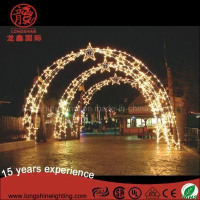 Outdoor Lighted LED Arch Christmas Across Street Motif Decotations Lights for Holiday