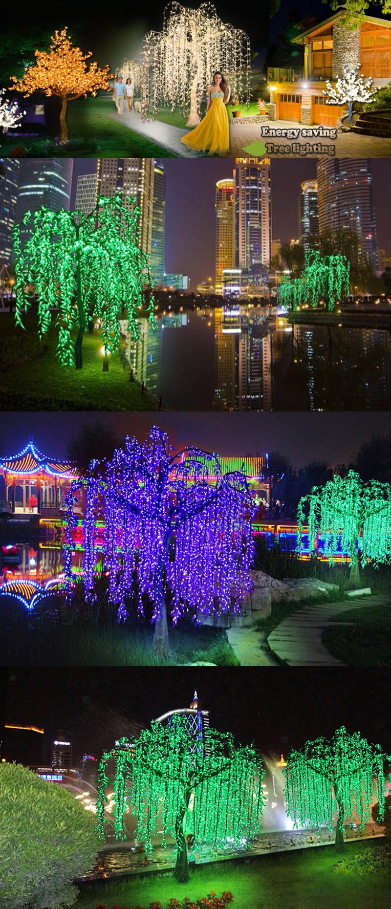 Quality Christmas Ornament Lights Large Bulbs Customizable IP65 Decorative Artificial Lighted Weeping Willow Tree