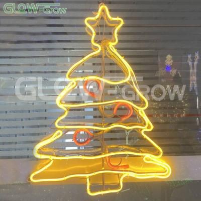 Waterproof Custom Warm White Christmas Tree LED Neon Flex Neon Sign for Home Lighting Holiday Decoration