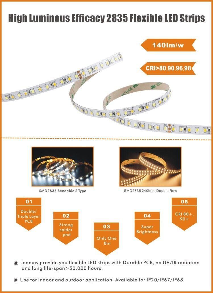 240LEDs 24v Non-waterproof 2835 LED Strip Light for Decoration