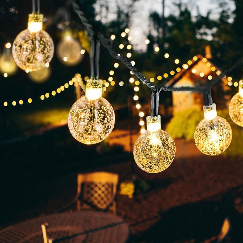 50 LED Solar String Lights Outdoor Crystal Fairy Light