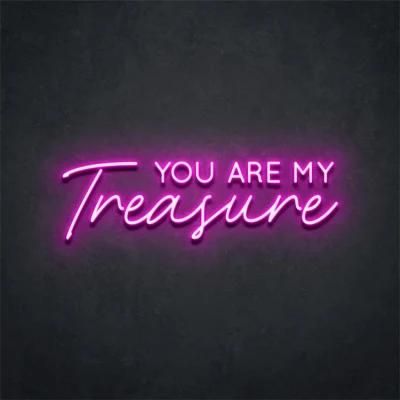 Drop Shipping Outdoor Logo Custom Signage Wedding Beer Neon Alphabet Acrylic Letter You Are My Treasure LED Neon Sign