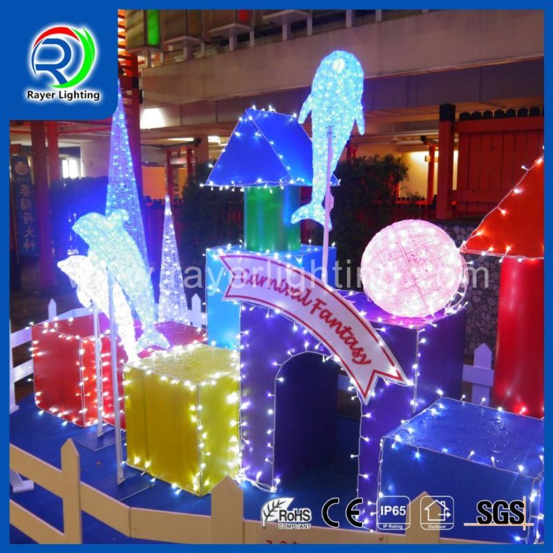 Outdoor Street Cross Decoration Diwali LED Christmas Decorations Motif Lights