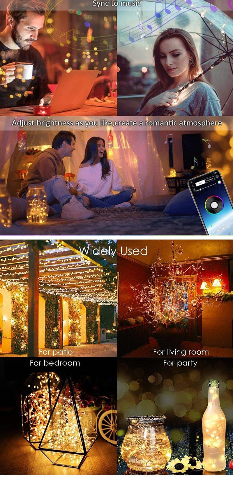 Christmas Lights RGB USB LED String Light Waterproof Christmas Decorations Outdoors Light with APP Control