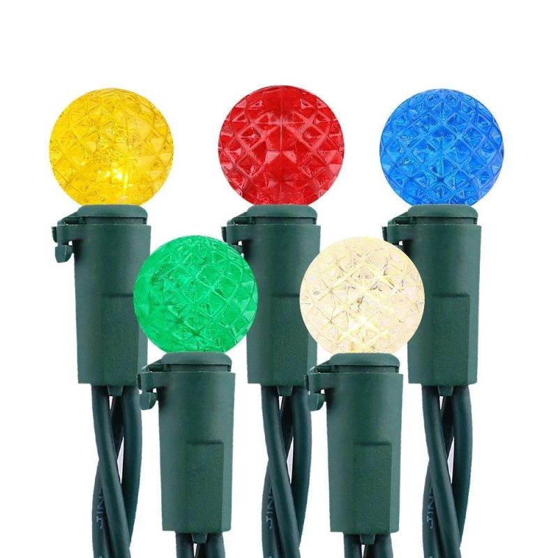 Multi Color 16.3FT G10 Faceted 50 LED Christmas Lights