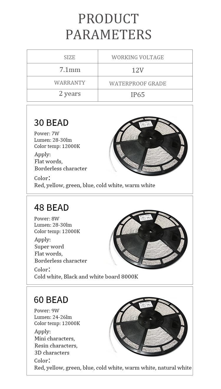 S Shape DC12V IP20 2835 SMD 60 LED Per Meter Flexible LED Strips Free Sample