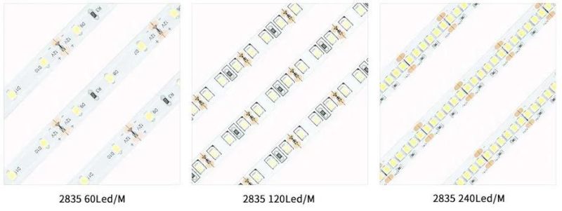 High Bright 12W/M SMD2835 LED Strip 60LEDs/M IP20 IP65 IP68