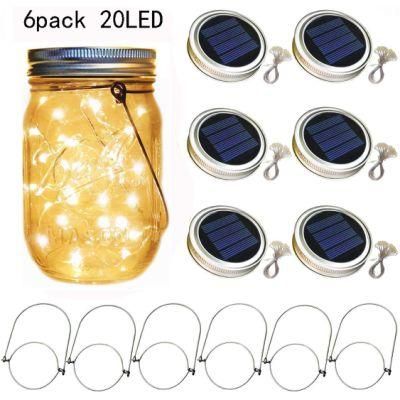 Outdoor Garden Christmas Trees Solar 20 LEDs Mason Jar String Lights