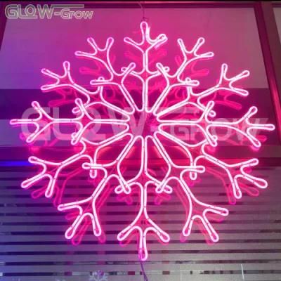 Custom Waterproof Pink Snowflake LED Neon Flex Neon Sign for Holiday Festival Home Party Decoration Light