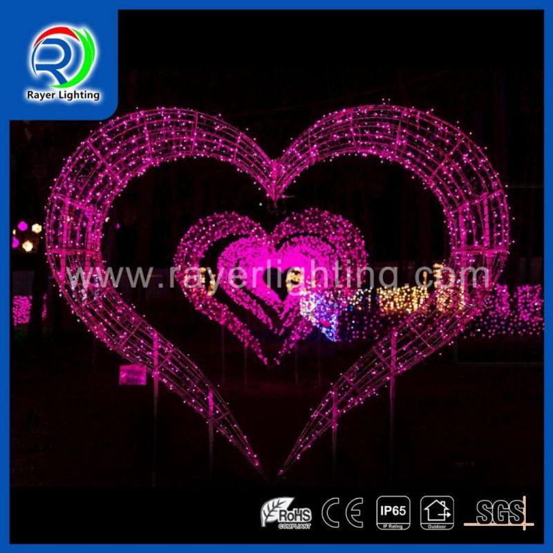 Outdoor Wedding Decoration Big Heart Light LED Motif Light