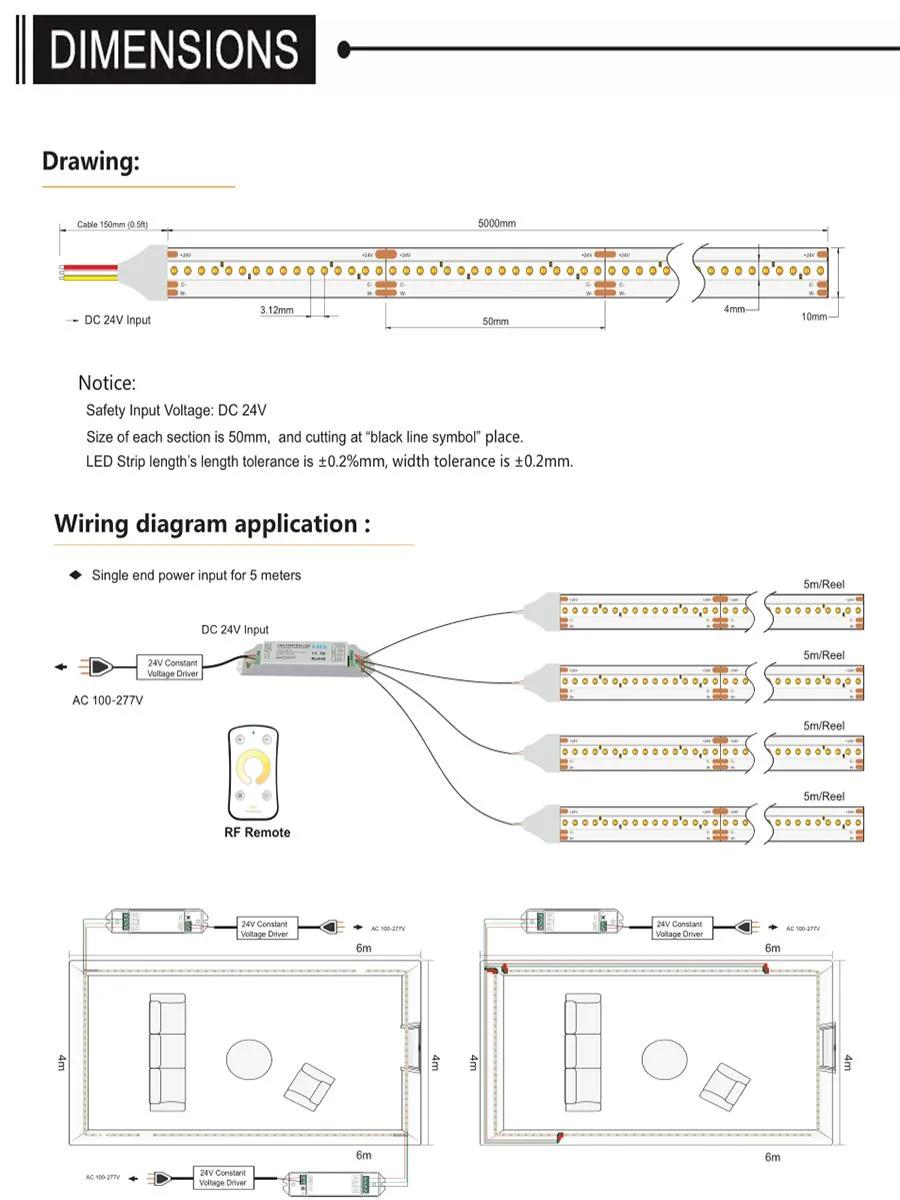 Closet Use Dual Color Csp LED Strips with Lifespan (50, 000 hours)