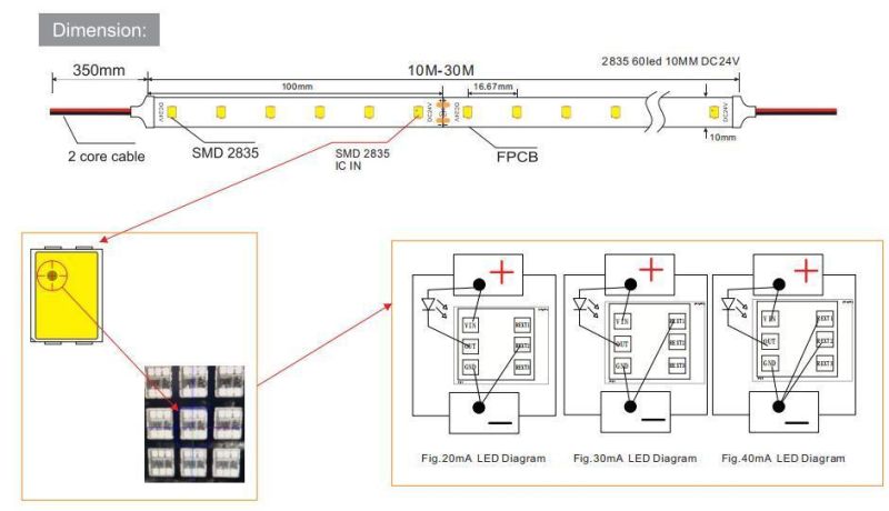 50m 36V LED Strip Without Voltage Drop IC Built in LED Light Strips