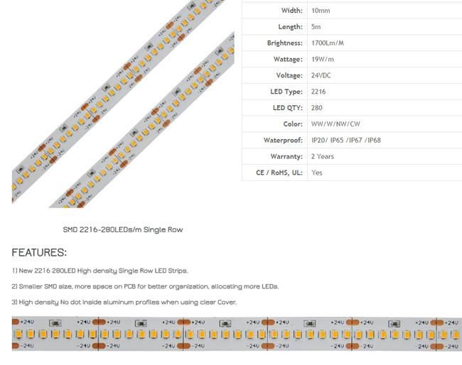 Factory Sale Directly LED Strip High Light 2216 LED Strip Lamp