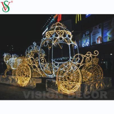 LED Christmas 3D Motif Carriage Horse Light for Outdoor Decoration