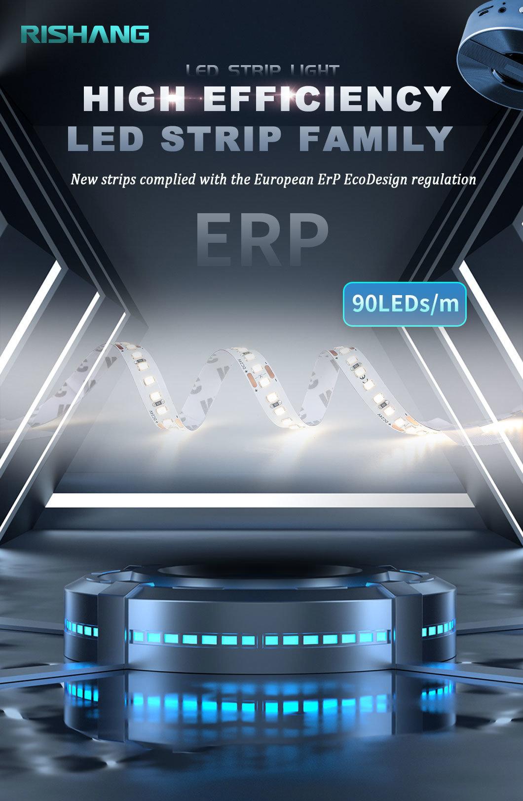 High-Uniformity Auxiliary Lighting Contant Voltage 90LEDs/M Warm White 2700K ERP LED Strips with Low Light Attenuation