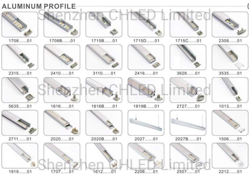 1919 Anodized 6063-T5 Aluminium Extrusion Profiles + SMD LED Strip Light = LED Linear Lighting Product