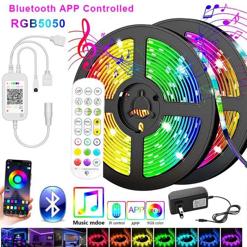 Bluetooth LED Strips Lights 5050 Waterproof Tape DC 12V RGB Flexible Strip