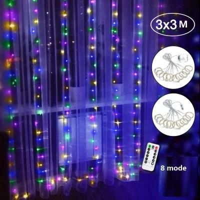 3*3m 300 LED Window Curtain String Light for Wedding Party Home Garden Bedroom Outdoor Indoor Wall Decorations