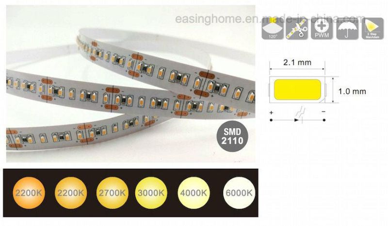 Super High Density High CRI Ra90 24V SMD2110 LED Light Strip