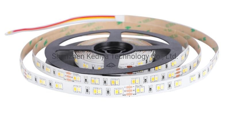 Double Color 2835 CCT LED Light Strip 3000K 6000K IP20 12/24V 10mm PCB 120LED Changeable CCT LED Strip