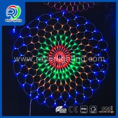 Outdoor Xmas Street Garden Festival Decoration Round Chasing Effect LED Net Christmas Light