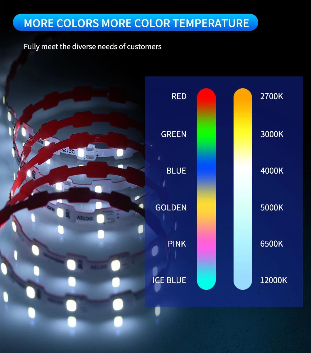 2 Years Warranty S Shape 2835 Any-Angle Bendable LED Strip Flexible Tape 12V LED Strip Lights