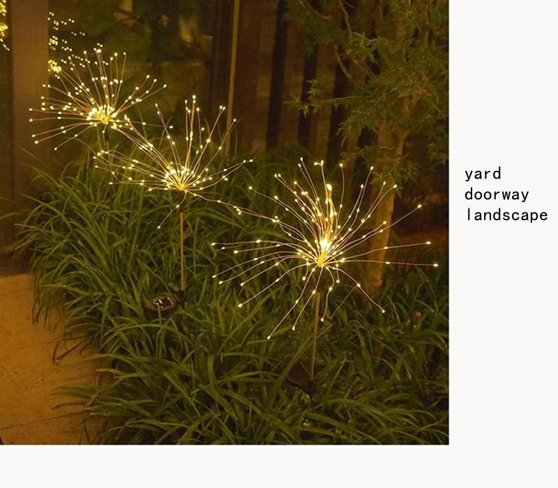 LED Solar Fireworks Lights Outdoor Lighting String Christmas Lights for Landscape Garden