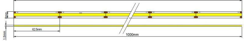 High Density No LED DOT Fob LED Strip 24V 378 LED/ Flexible COB LED Strip Light