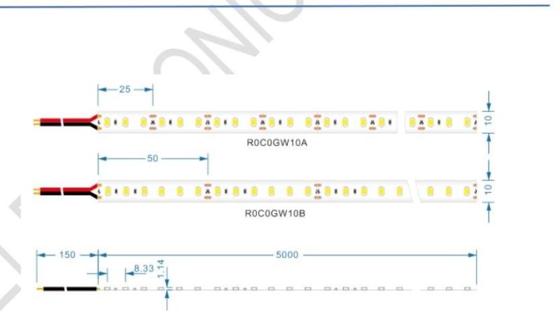 DC12V 10mm Width 25mm Cut Unit 120LEDs/M LED Flexible Strip