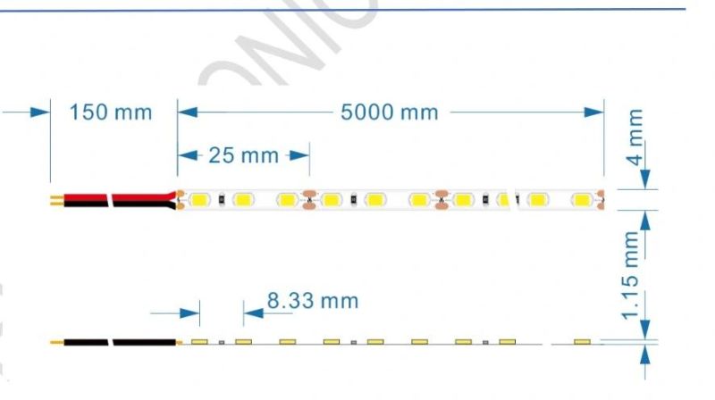 5m 120LED/M 4mmpcb SMD2835 LED Tape Light Flexible Strip