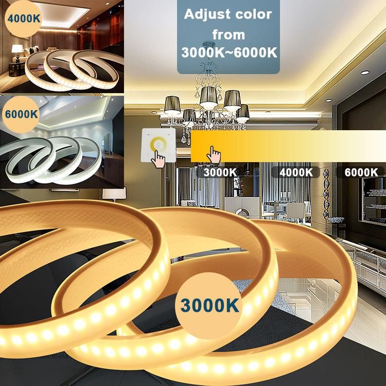 220V Strip LED SMD 2835 240LED 14W Cuttable Triple Color Dimmable