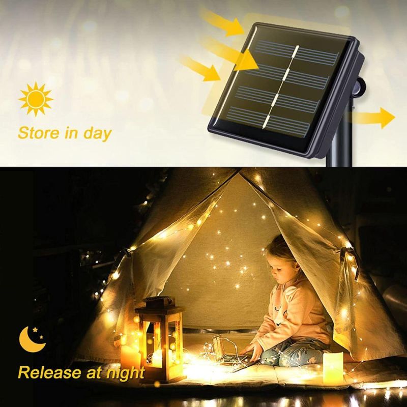 Solar LED Light Outdoor Garden Decoration DIY Christmas Easy to Install Holiday Bedroom Party Garlands 5/10/20m Flashing Lamps