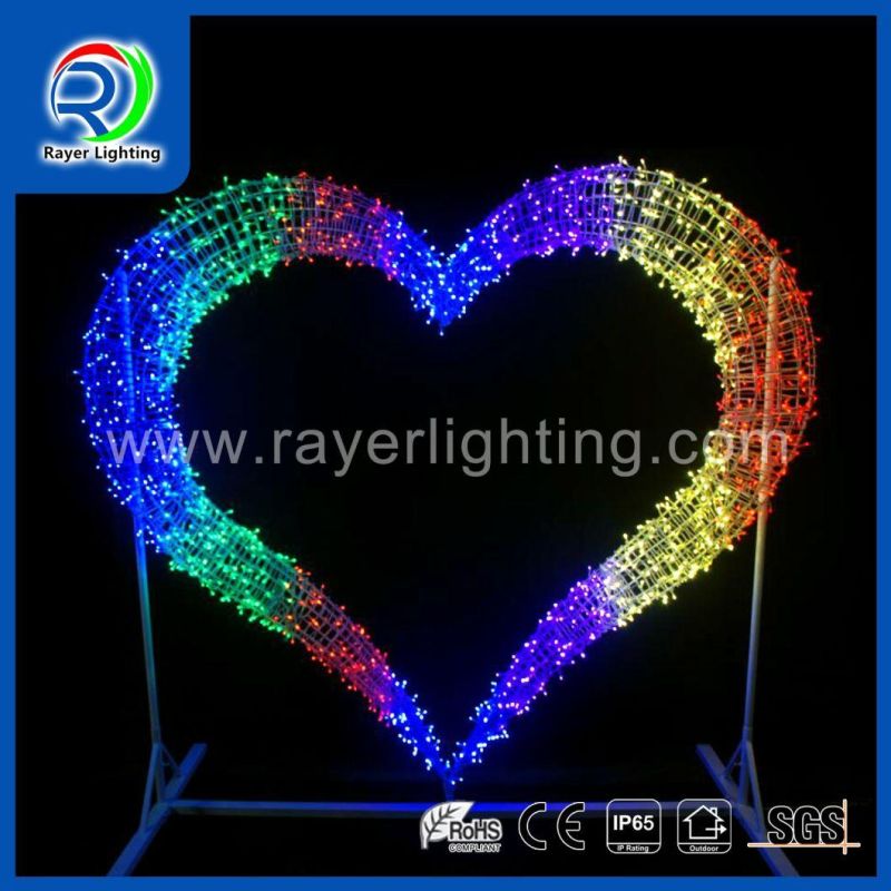 Outdoor Wedding Decoration Big Heart Light LED Motif Light