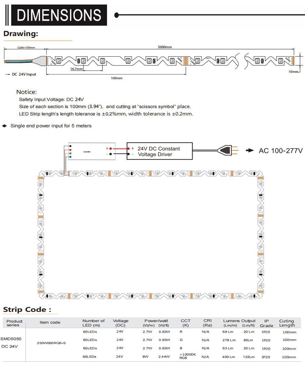 12V 6mm 120LEDs SMD2835 S Shape Flexible LED Strip for Channel Letters