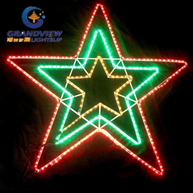 X-Large 123cm Width LED Red Green Yellow Flashing Star Lights