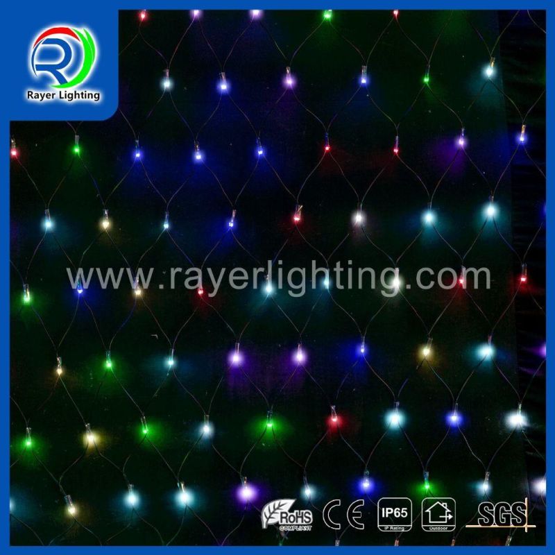 RGB Color LED Christmas Net Light Lighting Mesh for Square Pillar