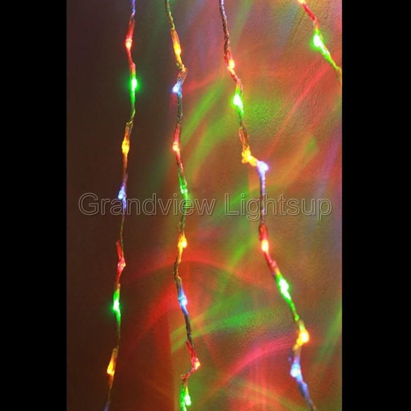 2.4m Clear Wire Multi Colour LED Waterfall Lights