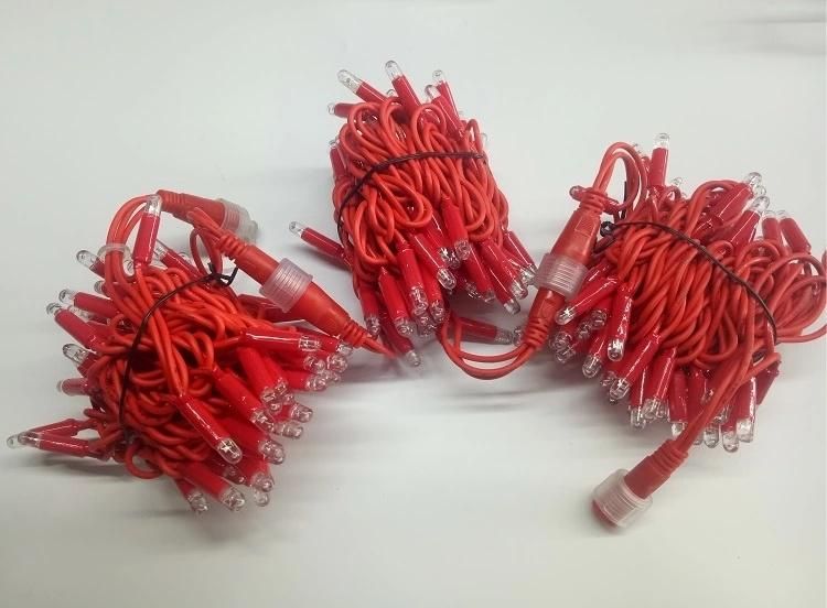 12m Red Rubber Cable Holiday Decoration LED Christmas Light