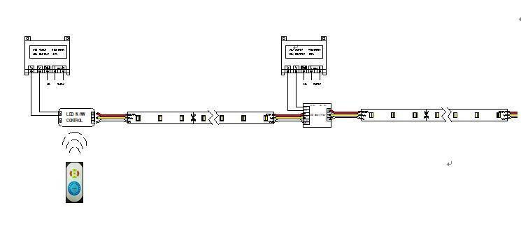 2835 LED Strip 120 LED Per Meter 28.8 Watt CRI 90 DC24V CCT LED Flex Strip