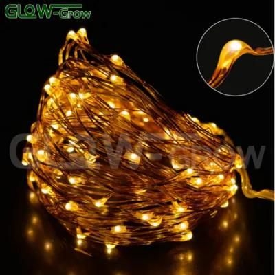 Warm White Christmas Xmas Tree Copper Wire Micro DOT &amp; LED Fairy String Light for Event Home Party Holiday Garden Wedding Garland