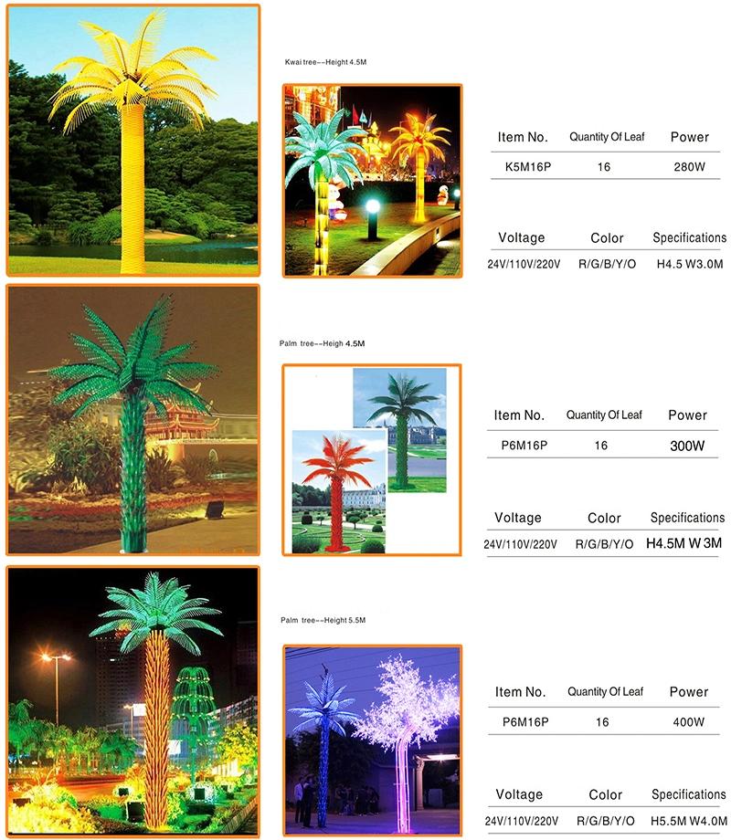 Toprex Decor Event Party Supplier Large Christmas Light Bulbs Customizable Colorful Artificial Coconut Palm Tree