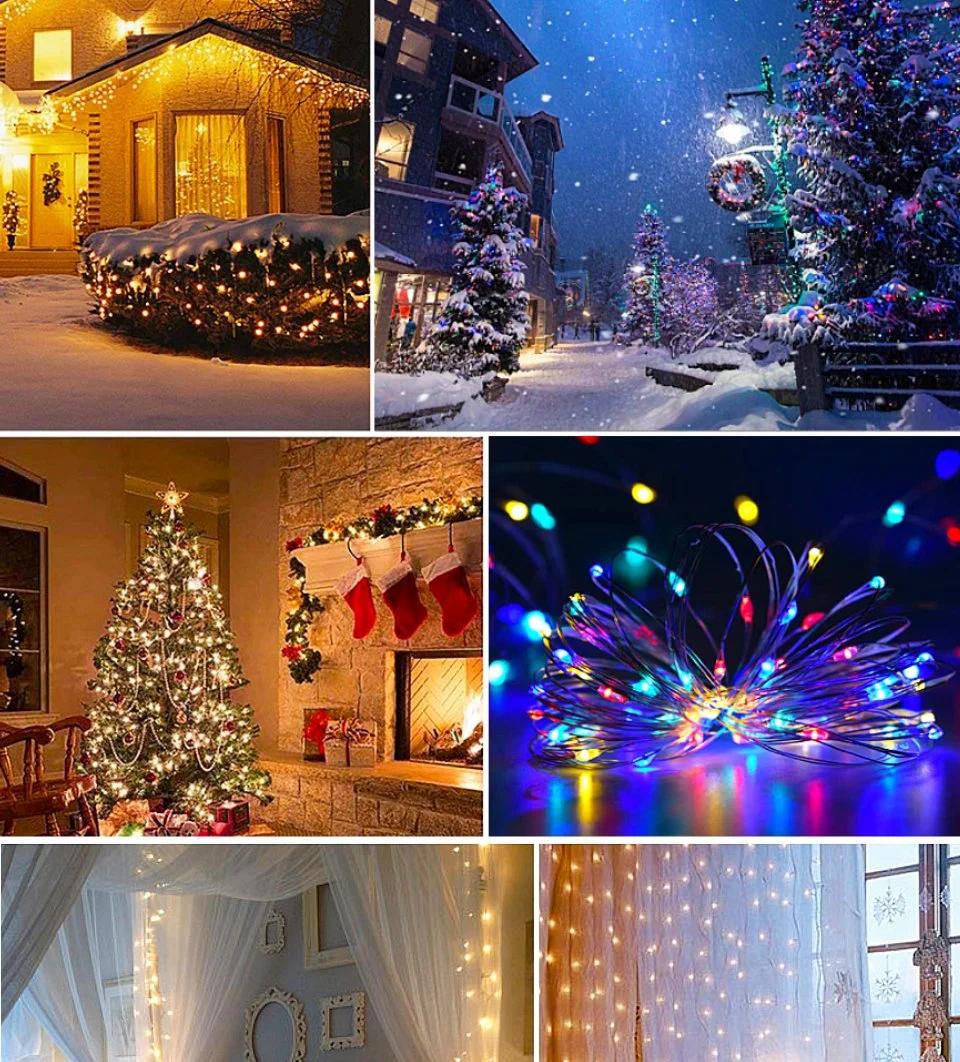 Christmas Decoration Lights, Remote Control Waterproof Battery Power Supply