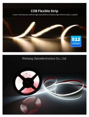 DC24V Dots Free High Lumen LED Light 512PCS/M Flexible COB LED Light Strip