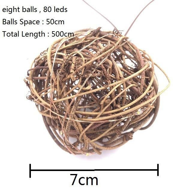 10 Mini Bulb Decorative Lights Rattan Ball LED String Lights