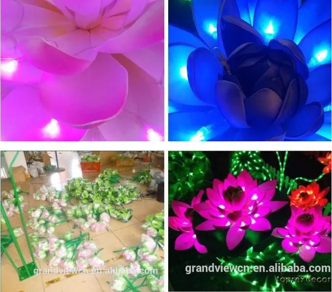 80cm Hotel Lobby Decoration Plastic Lotus Flower Light