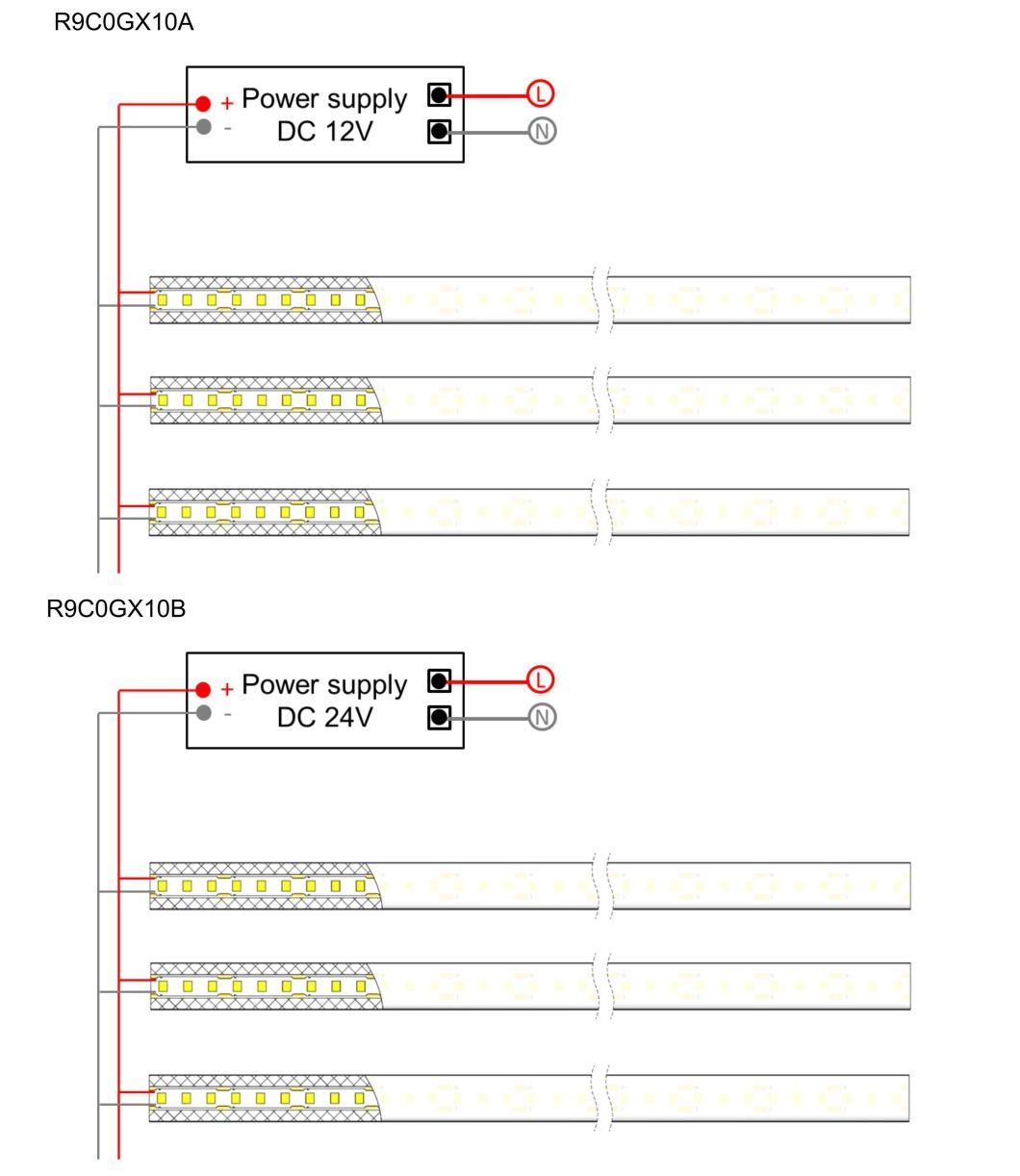 Top View High Efficacy 2835 SMD LED Light Strip Flexible